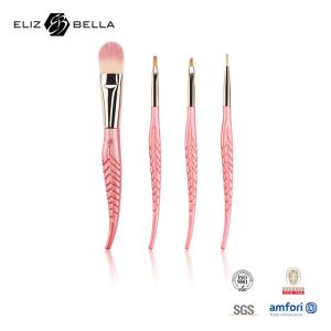 Buy cheap 4pcs Travel Makeup Brushes With 100% Synthetic Hair And Plastic Handle With Special Tail Handle from wholesalers