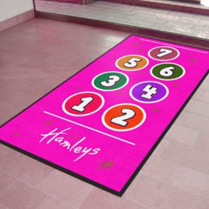 NBR Rubber Backing Printing Floor Custom Logo Mats 3.5mm Pile Height