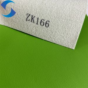 100% Polyester PVC Synthetic Leather Fabric With 0.8mm Green For Sofa Seat Cover
