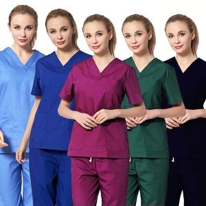 China factory custom cotton and polycotton workwear hospital medical scrub