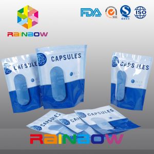 Buy cheap Custom Vertival And Resealable Aluminium Foil Packaging Bag With Clear Window For Capsules from wholesalers
