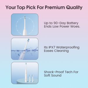 USB Rechargeable Ultrasonic Electric Toothbrush Adults Portable Travel Sonic