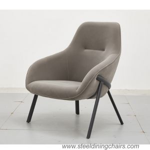 Buy cheap Upholstered Single Seater Blue Accent Armchair With Steel Frame from wholesalers