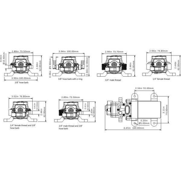 FLOWKING Agriculture Sprayer Pump KFL-25 12V 24V DC Electric Diaphragm Pump High Pressure 100PS 4.3L/Min