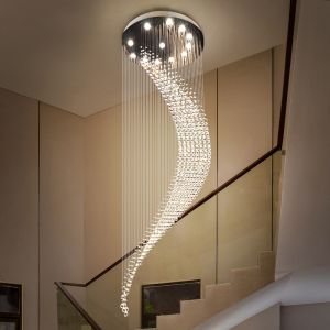 Buy cheap Crystal Modern Chandelier Single Spiral Ladder Foyer Chandelier crystal led pendant lights(WH-NC-34) from wholesalers