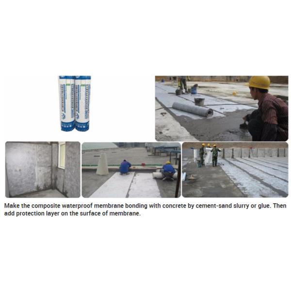 Waterproof Bathroom Floor Membrane 0.3mm-1.5mm Thickness Made with PP PE Composite