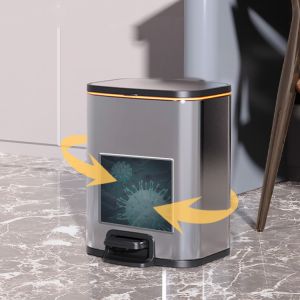 13 Gallon Trash Can Dome Stainless Steel Trash Can for Kitchen Metal Stainless