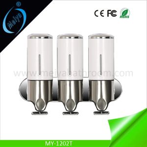 China wall mounted triple manual soap dispenser for bathroom on sale