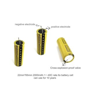 Deep Cycle Medium Lithium Batteries 2Ah 2.4v LTO Lithium Titanate Battery