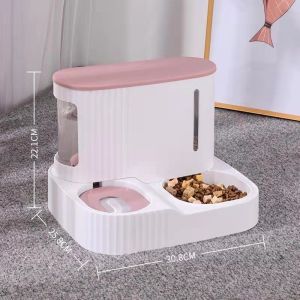 Automatic Water Feeding Cat Double Bowl Prevent Upsetting