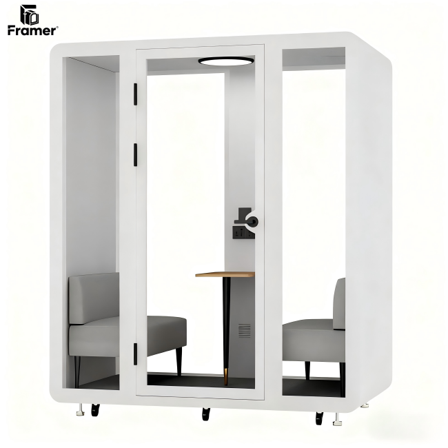 Buy cheap Convertible Two Person Pod Interactive Soundproof Meeting Booth White product