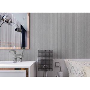 Buy cheap Modern Flocking Non woven Wallpaper with Simple Silver Grey Pure Color product