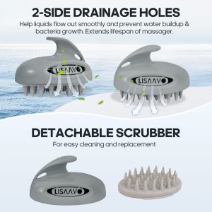 Buy cheap Gray Interchangeable Scalp Scrub Brush With 3 Hardness Levels from wholesalers