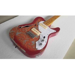 Buy cheap Custom Flower Power F-Holes Tele Electric Guitar from wholesalers