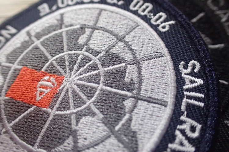 Buy cheap Washable Black Polyester Custom Clothing Patches / Adhesive Embroidered Patches from wholesalers