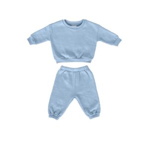 Custom Fleeced Cotton Crew Neck Pullover Sweatsuit 2PCS For Mommy And Me