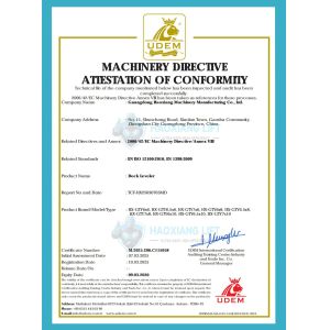 Guangdong Haoxiang Machinery Manufacturing Co., Ltd. Certifications