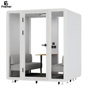 Buy cheap Adjustable Silent Office Pods Fully Enclosed Office Meeting Booths White product