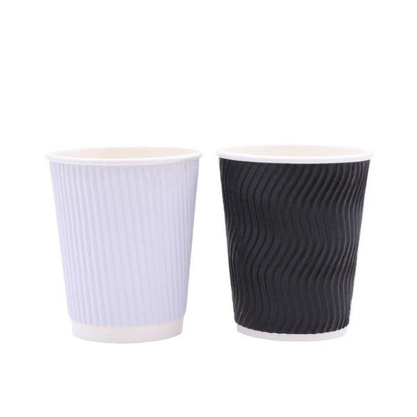 Quality Insulated Disposable Cups For Hot Drinks Corrugated Ripple Wall Cups For Cold Drinks for sale