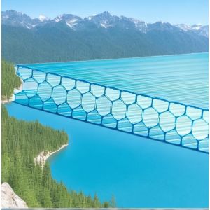 10mm Twinwall UV Blocked Greenhouse Transparent Polycarbonate Honeycomb Sheet
