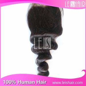 China loose wave virgin Peruvian hair lace closure wholesale on sale