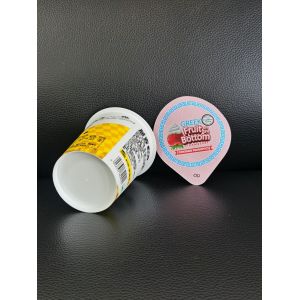 Buy cheap 150ml plastic yogurt cup with foil lid and plastic lid from wholesalers