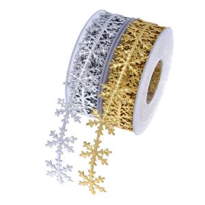 Buy cheap 25mm Ultrasonic Snow Ribbon For Christmas Tree Silver Gold Color from wholesalers