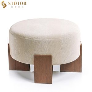 Buy cheap Stretch Round Shape Mid Century Ottoman Footstool 60cm Length from wholesalers