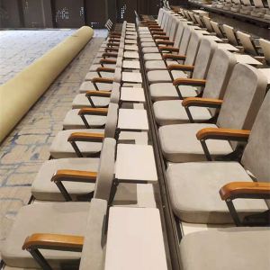 Wood Armrest Auditorium Classroom Seating / Audience Systems Retractable Seating