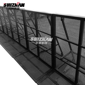 Black Folding Q235 Steel Crowd Control Barrier Event Protective 30kg