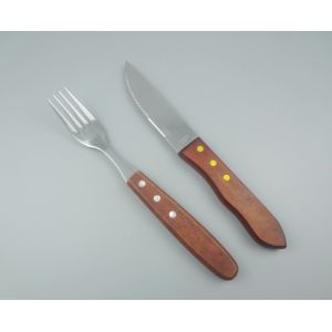 Buy cheap Jumbo steak knife and fork with Wooden Handle from wholesalers