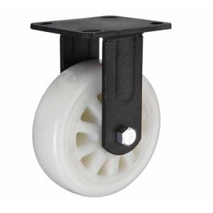 Buy cheap Black lacquer plated Swivel caster, rotating 4"x2" white nylon wheel for heavy duty castor with durable wheel from wholesalers