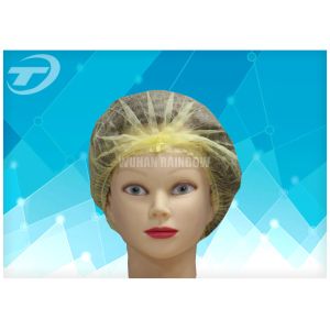 Buy cheap Yellow Nurse Non Woven Clip Disposable Surgical Caps With Single Elastic from wholesalers
