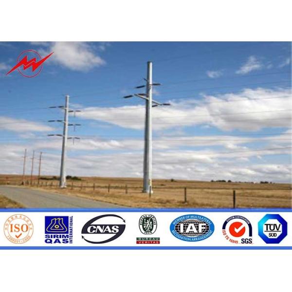 Buy cheap conical 11m Q235 material electric power pole galvanized single section from wholesalers