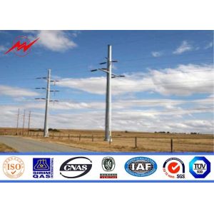 Buy cheap conical 11m Q235 material electric power pole galvanized single section from wholesalers