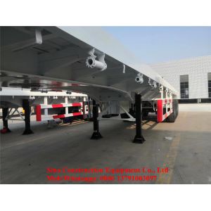 3 BPW Axles Flat Bed Container Semi Truck Trailer 60t JOST Landing Gear
