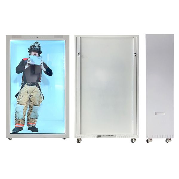 3d Hologram Transparent LCD Screen 98 Inch Showcase Box Jewelry Museum Exhibition With Camera And Mic-TK
