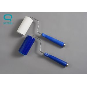 China Disposable Polyester Blue Cleanroom Sticky Roller with handle on sale