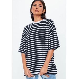 Buy cheap Oversized Custom Stripe Drop Shoulder T Shirt Printing from wholesalers