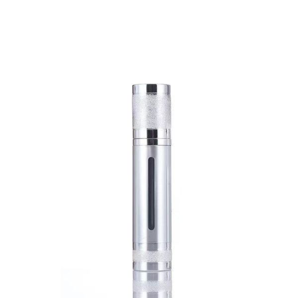 Silver Aluminum 33mm Diameter Plastic Airless Bottle with 15ml 30ml 50ml Support