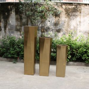 Buy cheap Luxury modern stainless steel planters and barrel mold flower pots from wholesalers