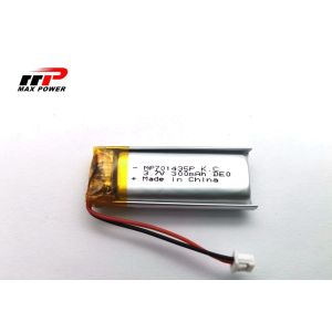 Buy cheap MSDS 3.7V 701435 300mAh Lithium Polymer Rechargeable Battery from wholesalers