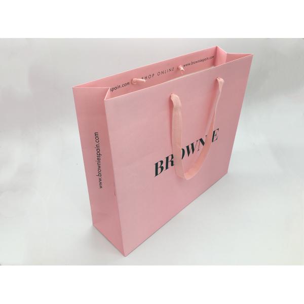 Quality Foldable Recyclable Custom Printed Paper Bags With Handles 410x530x120 Mm for sale