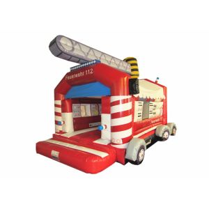 Buy cheap Firetruck Commercial Bounce House Quadruple Stitching  , Inflatable Jumping Castle 5 X 6m from wholesalers