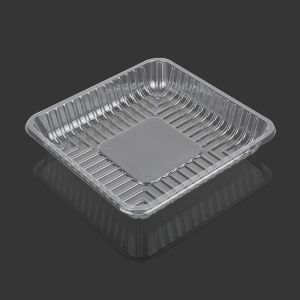 Square Transparent 18*18*3cm PET Plastic Tray