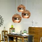 Buy cheap Copper Gold Silver Mirror Glass Ball Pendant Light For Loft Kitchen Island Dining Table from wholesalers