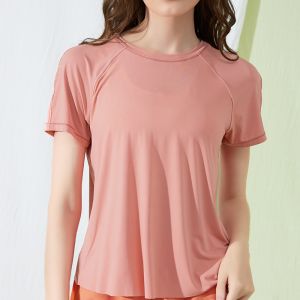 Solid Color Blank T Shirts Breathable Jogging Top Loose Top Short Sleeve