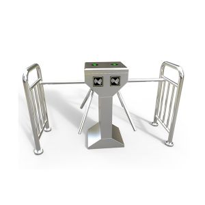 Double Lanes Vertical Tripod Turnstile Gate Stainless Steel 550mm Channel Width