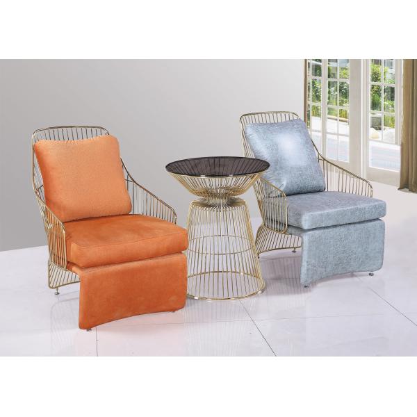 Quality Gold Plated 700mm Wrought Iron Marble Coffee Table for sale