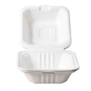 Buy cheap Compostable Biodegradable Packing disposable bagasse Buger pulp paper box from wholesalers